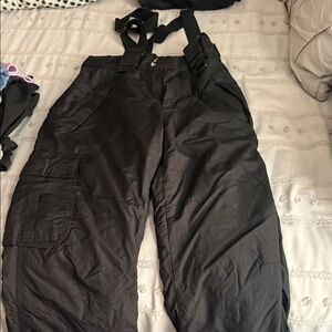 Women’s Black Insulated Snow Pants with Suspenders